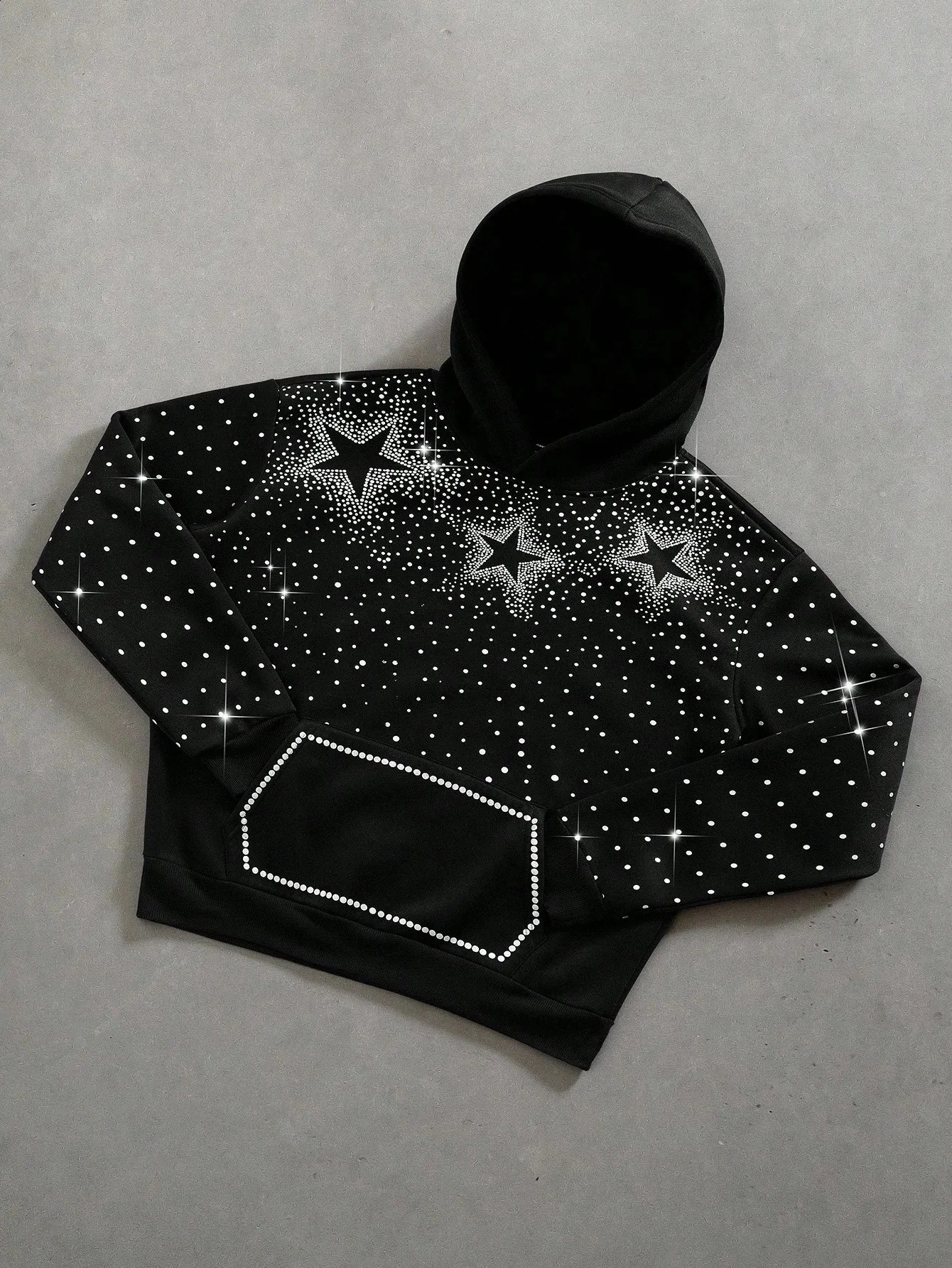 Unisex 2026 Winter Oversized Hoodie Star Embroidery Print Warm Cozy Casual Pullover For Men And Women Fashion 260124