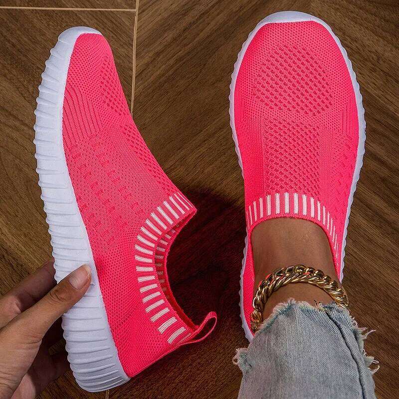 for Casual Flats Fashion Breathable Walking Mesh Flat Sneakers Women Gym Tenis Shoes Female Footwear