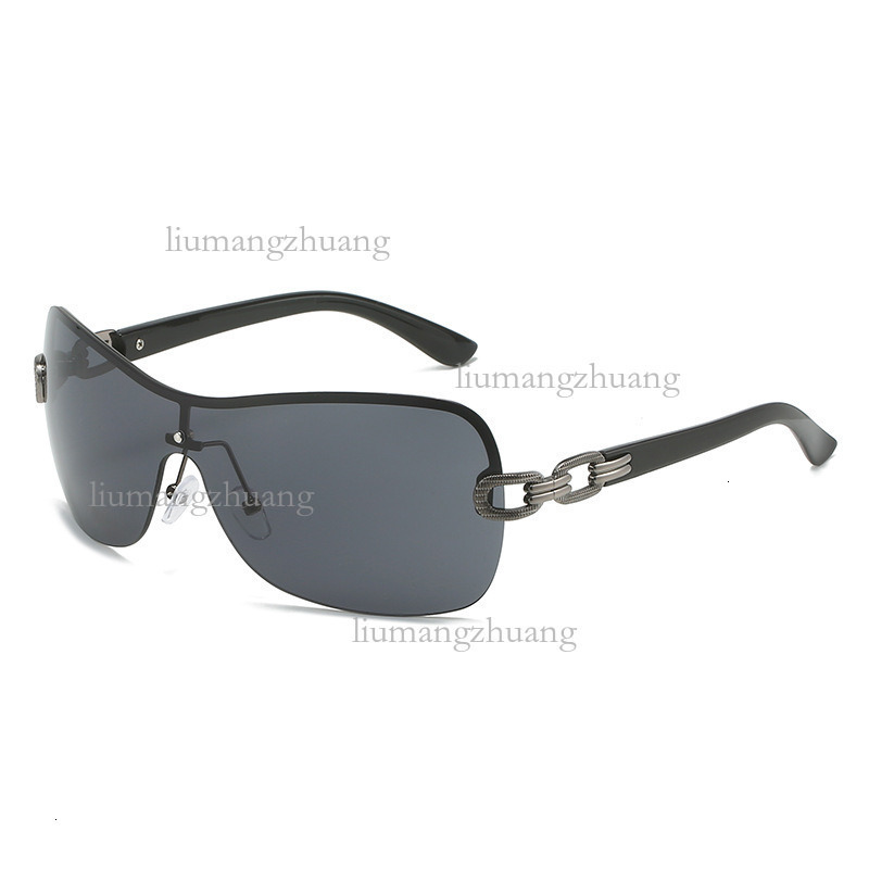 2026 Designer Luxury Large Frame Integrated Women's Sunglasses Fashion Future Technology Sense Metal Anti UV Outdoor Glasses Beach Party Vacation