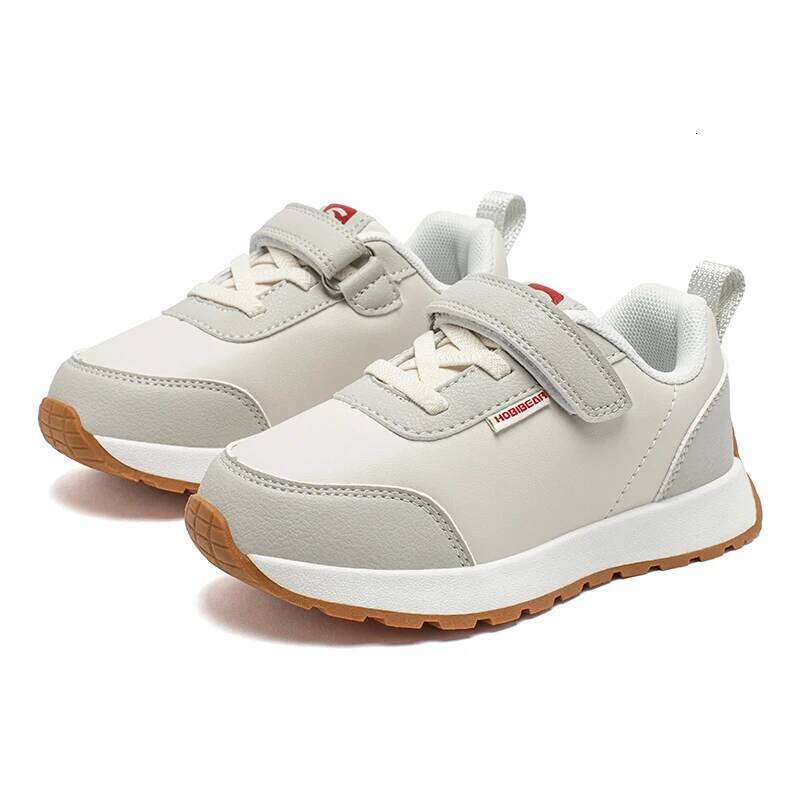 HOBIBEAR Kids Running Boys Girls Non Slip Casual Sneaker Hook Loop Artificial Leather Walking Shoes 26W0224