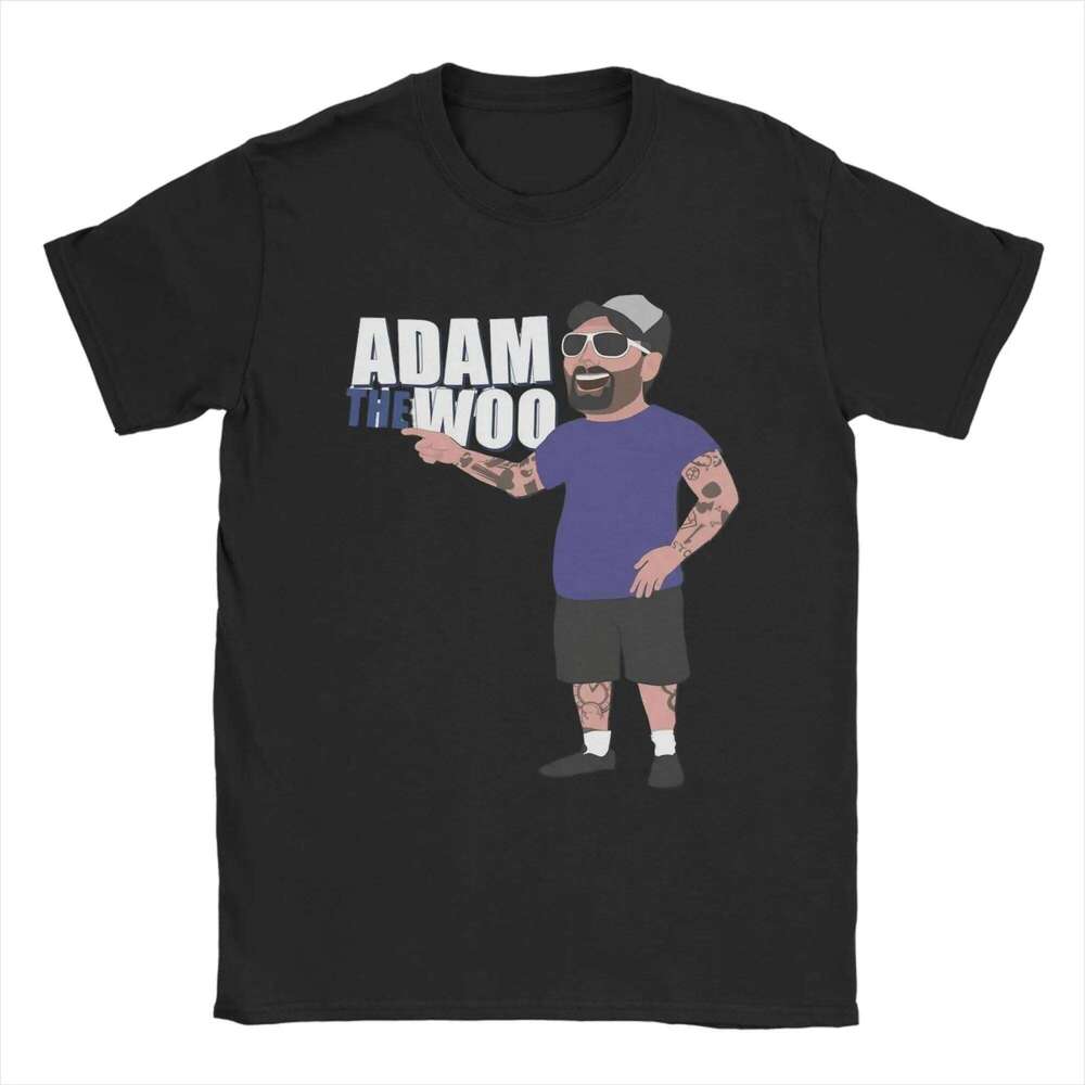 Vlogger Fan Adam the Wooo Cartoon Style T-Shirt for Men Funny 100% Cotton Tee Round Neck Short Sleeve T Shirt 6XL Clothing H260224