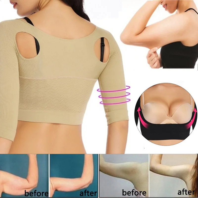 Upper Arm Shaper Slimmer Posture Corrector Tops Women Shoulder Corrective Shapewear Seamless Compression Sleeves Back Support 260129