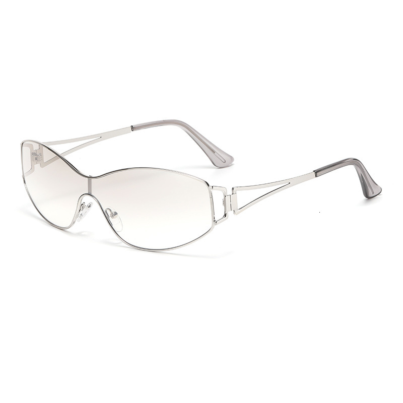 2026 New European And American Style Metal Large Frame One-Piece Lens Sunglasses For Men Women, Fashionable Versatile Outdoor Sunshade Glasses
