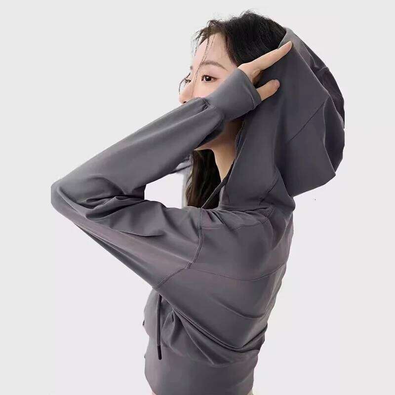 Women's Bat Hooded Casual Yoga Suit for Autumn Winter Outdoor Pilates Running Loose Sports Fitness Gear 26Y0224