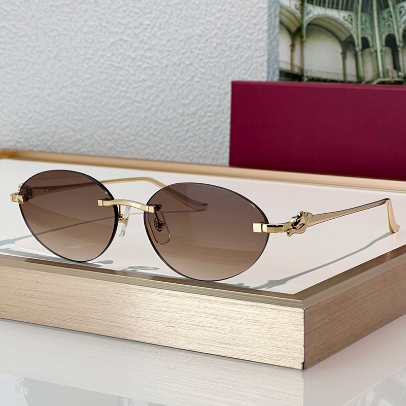 Designer Sunglasses For Women Men Fashion Photochromic Rimless Oval Eyewear CT0504 Luxury Sunglasses Outdoor Goggles UV400 Glasses With Box