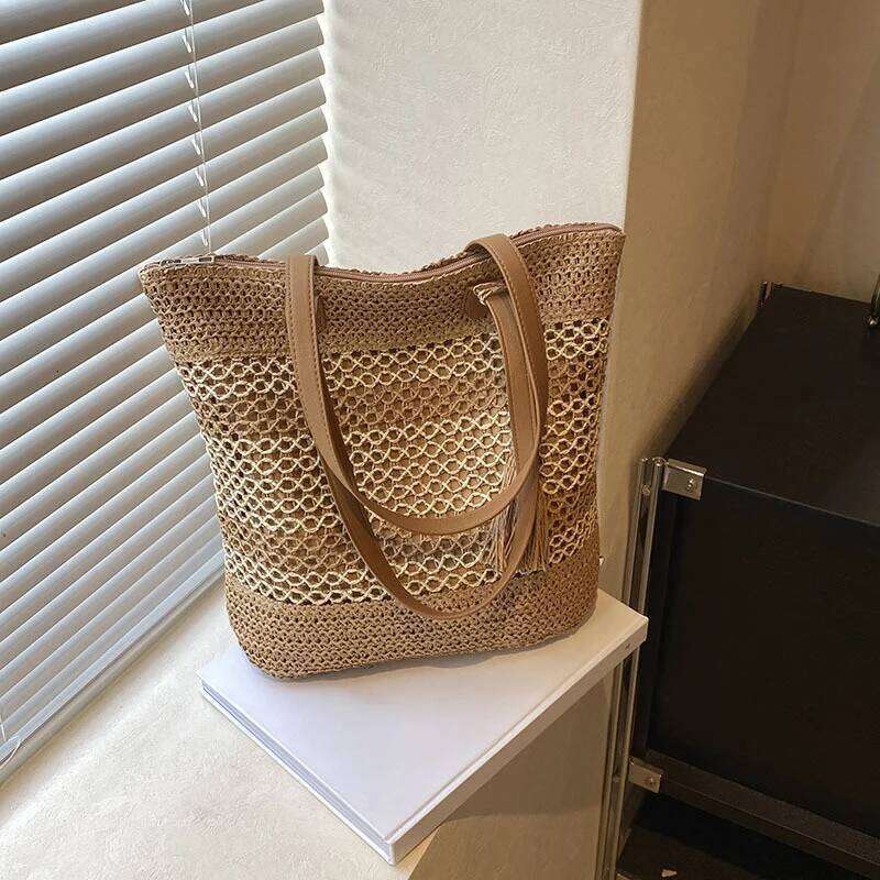 Summer Bags for Women High Quality Rattan Shoulder Bag Travel Handmade Woven Beach Handbags Female Large Capacity Totes Z260224