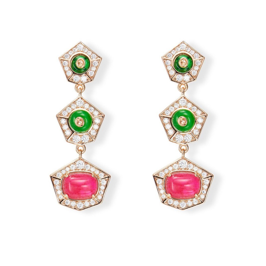 Earrings New Vintage Imitation Ruby Earrings, Gold-Plated With Irregular Design Earrings, Stylish Everyday Earrings For Women Earrings