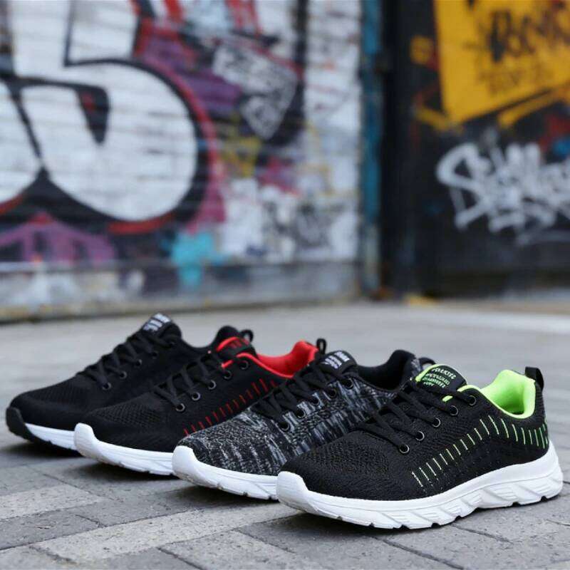 All Black Casual Sneakers Breathable Lightweight Non-Slip Outdoor Shoes Walking Running Trendy Versatile Men's Footwear