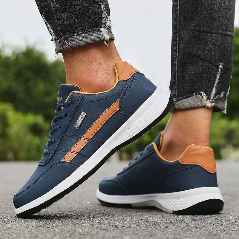 Fashion Casual Men's Waterproof Walking Sneakers Trend Comfortable Lace-up Shoes Outdoor Non-Slip Footwear Tennis for Men