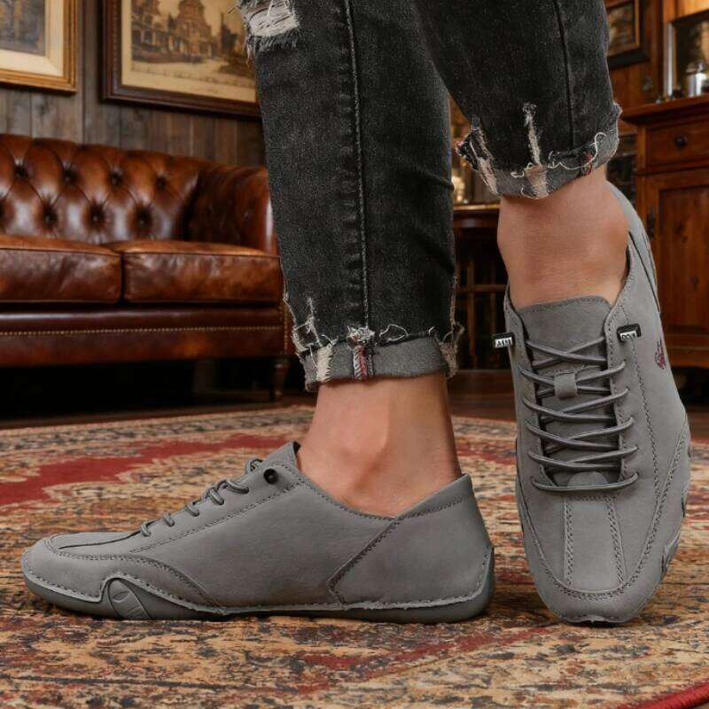 Men's Suede Leather Casual ShoesLace Up Driving Shoe Comfortable Lightweight Loafers for Daily Wear Outdoor Activities Man Shoes