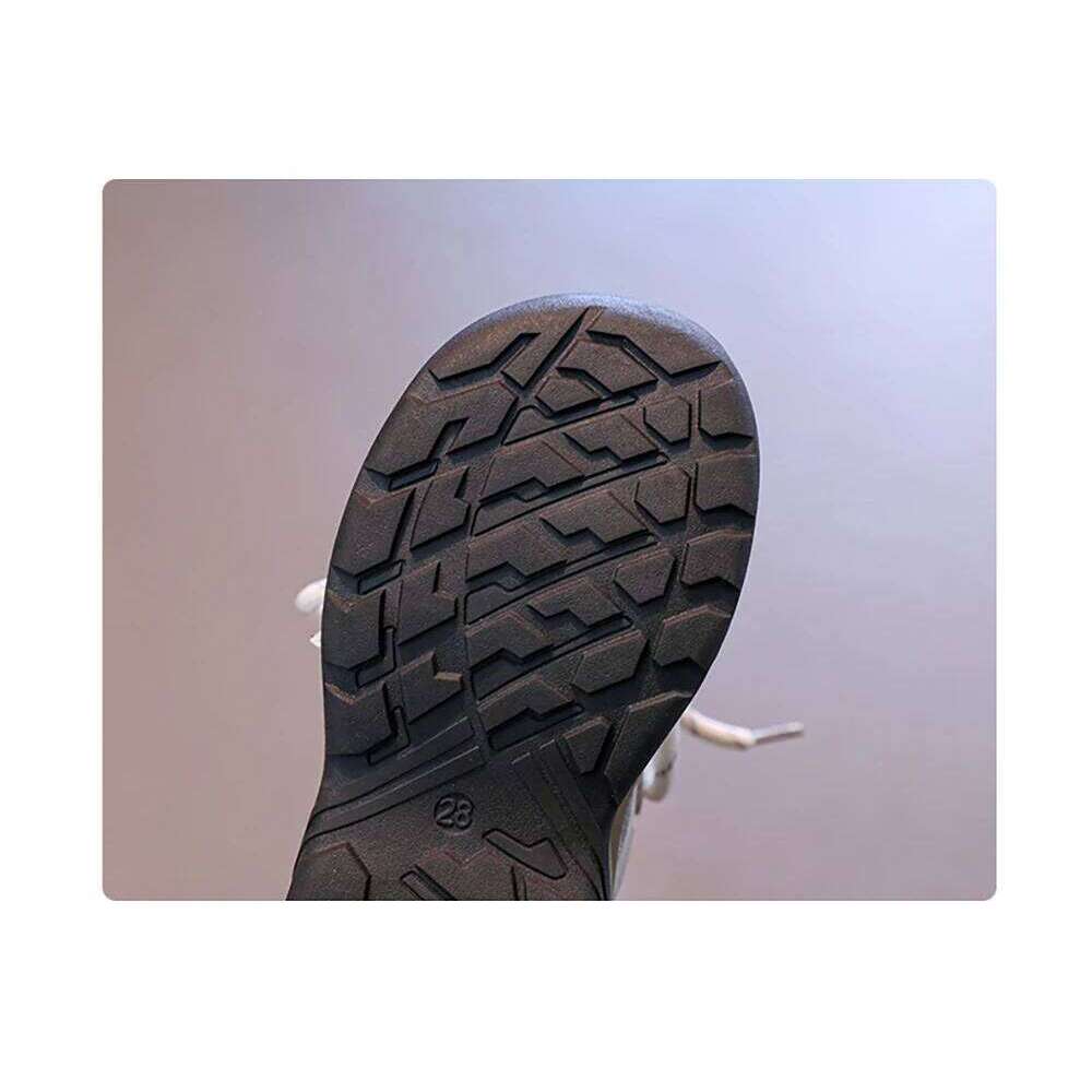 PU Leather Sport For Children Trend Fashion Teenager Kid's Sneakers Anti-slippery Boy's Girl's Running Casual Shoes 26W0224