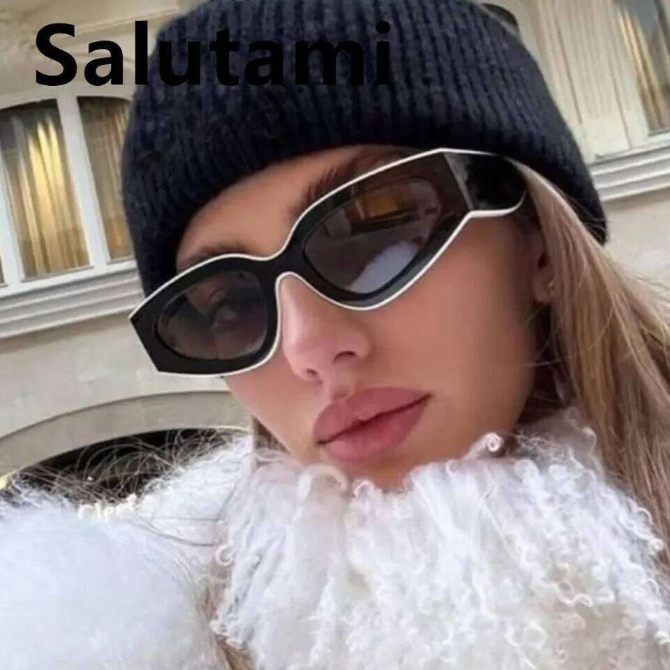 vintage patchwork small cat eye sunglasses women new fashion brand black white gradient sun glasses ladies trendy sexy shades 26W0224