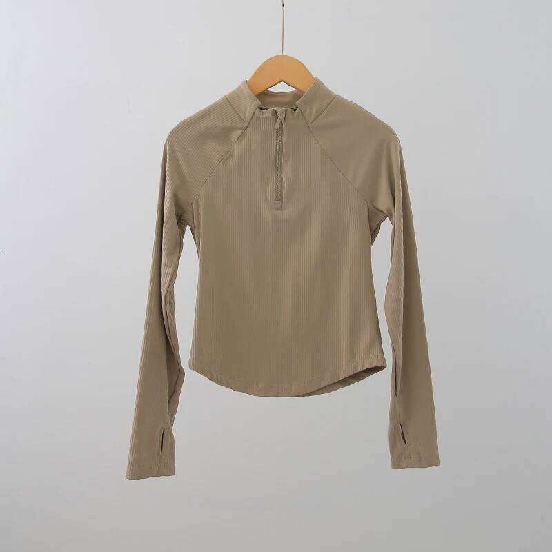 Slim-fit Stand-up Collar Half Zipper Yoga Long Sleeve Autumn Winter Running Sports Top Quick-drying Fitness Suit for Women 26Y0224