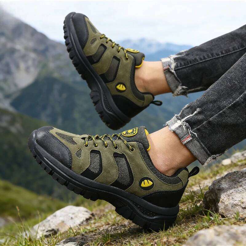 Adventure Ready Men's Outdoor Hiking Shoes Water-Resistant Fabric Anti-Skid Traction Lightweight Build Trekking Climbing Camping