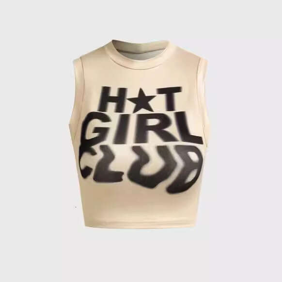 European And American Retro Y2k Creative Letter Print High Street Sexy Summer Sleeveless Crop Top