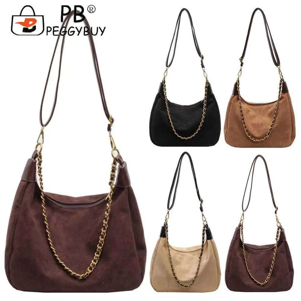 Women Suede Shoulder Adjustable Strap Crossbody with Inner Pocket Underarm Trendy Handbag Work Travel Bag Z260224