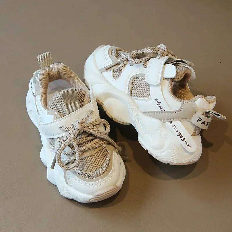 Girl Child Sport Shoe 2024 Spring Mesh Breathable Toddlers School Running Sneakers Fashion Non-slip Kids Boys Basketball Shoes 26W0224