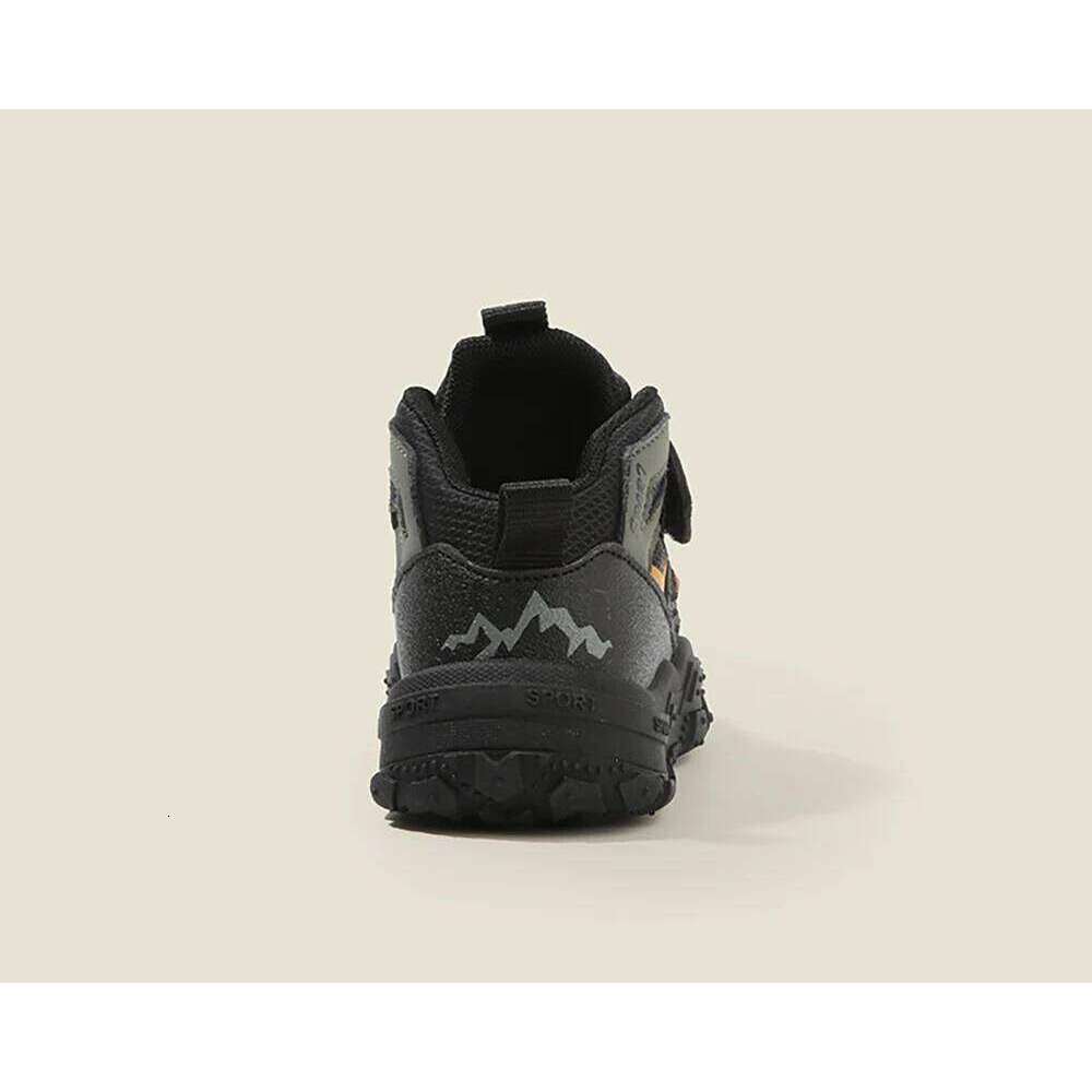 PU Leather Sport Children Montaining Hiking Running Shoes For Boys Girls Anti-slippery Breathable Kid's Sneakers 26W0224