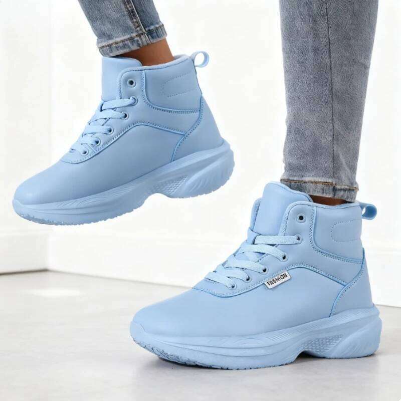 Women's Wide Toe Thick Plus Warm Snow Hiking Boots Waterproof Lace Up Winter Sneakers High Quality Women Tennis Shoes