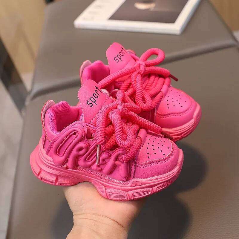 Children Fashion Sports Boys Girls Soft Bottom Non Slip Running Walking Shoes Kids Student Casual Breathable Sneakers 26W0224