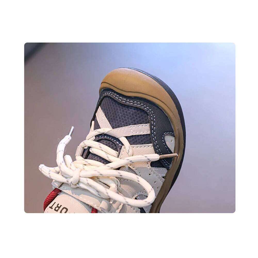 PU Leather Sport For Children Trend Fashion Teenager Kid's Sneakers Anti-slippery Boy's Girl's Running Casual Shoes 26W0224