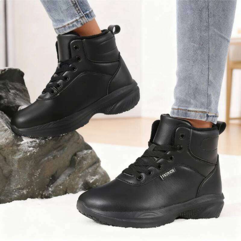 Women's Wide Toe Thick Plus Warm Snow Hiking Boots Waterproof Lace Up Winter Sneakers High Quality Women Tennis Shoes