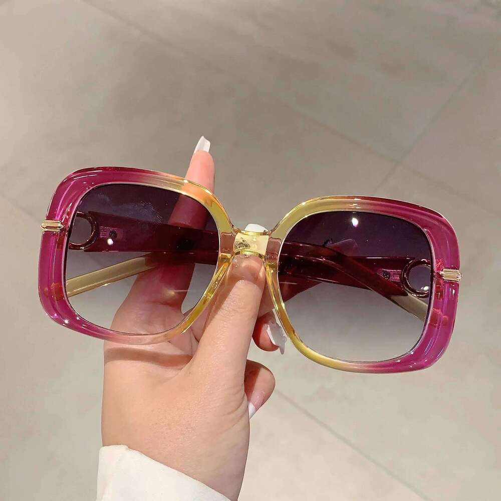 Fashionable Oval Retro Large Frame Suitable Women's Daily Wear Sunglasses for Women Sun Glasses 26W0224