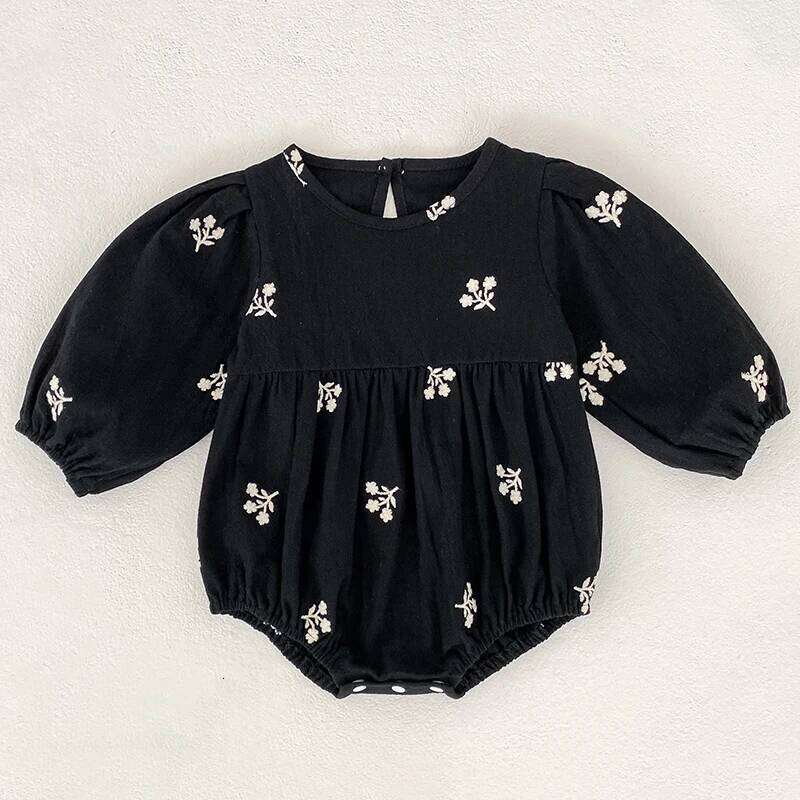 New Embroidered Bow Autumn Newborn Girls Romper Long Sleeve Jumpsuit Climb Clothes Baby Cotton Clothing 26H0224
