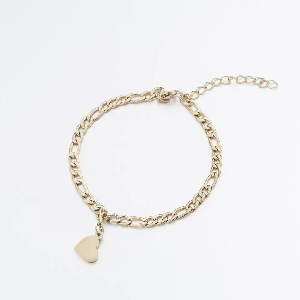 Gift Heart Charm Men Women Couple Bracelet Silver Color Couples Matching Stainless Steel Jewelry Set Wholesale Supply 260207