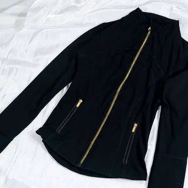 Rose Gold Zipper Yoga Wear Limited Edition Women's Slim Fit Sports Long Sleeve Casual Fitness Top 26Y0224