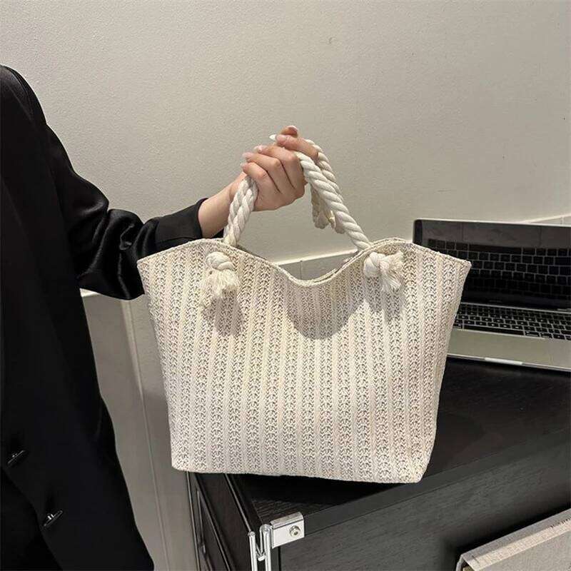 Luxury Design Women Raffia Large Capacity Knitted Tote Handbag Summer Beach Vacation Bohemian Shoulder Bag for Female Z260224