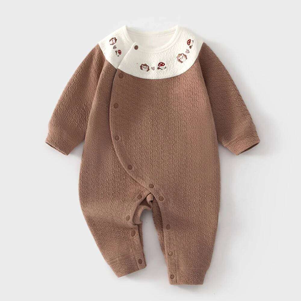 Girl Romper Long Sleeve Cotton Solid Color Patchwork Spring New Infant Boutique Clothing 1st Birthday Baby Boy Jumpsuit 26H0224