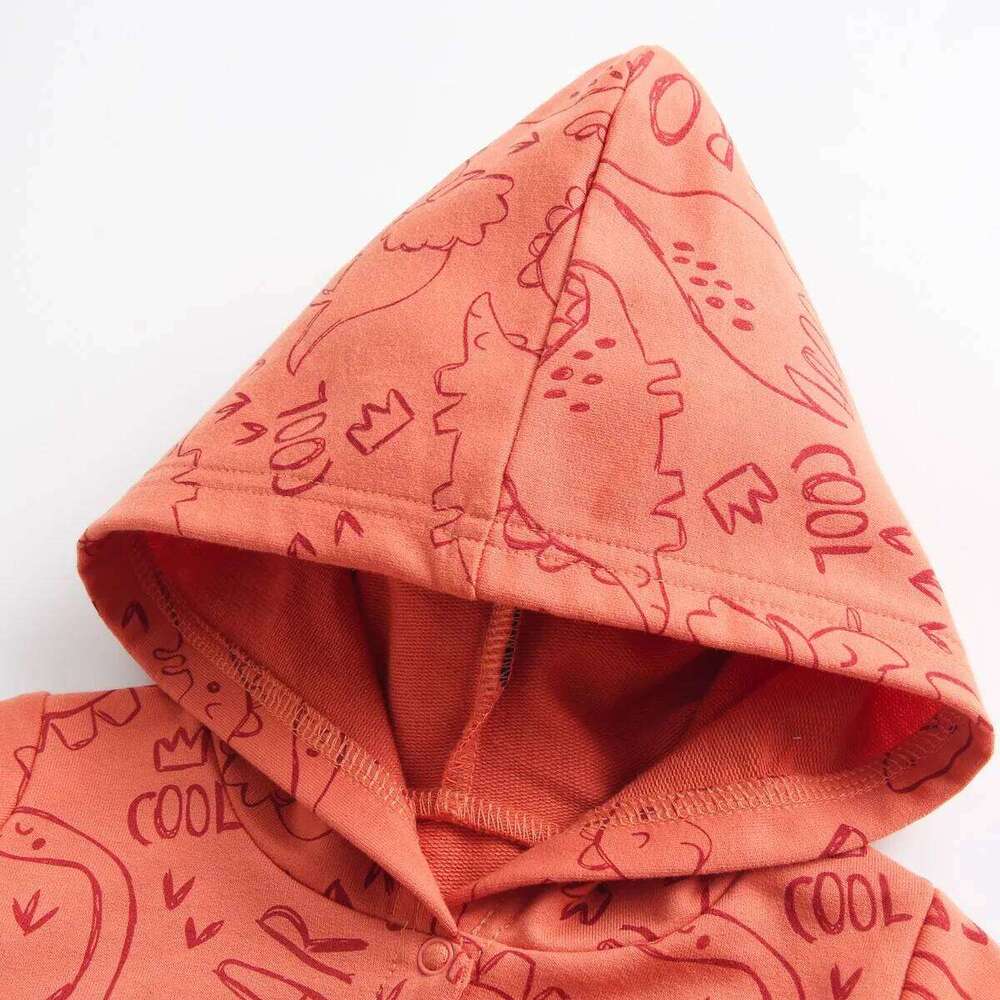 Sanlutoz Fashion Winter Long Sleeve Baby Boys Hooded Rompers Printing Cotton Toddler Casual Jumpsuits 26H0224