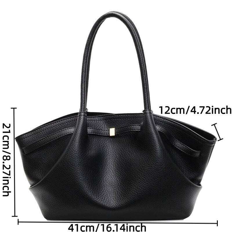 Luxury Fashion Niche Design Soft PU Leather Tote Spacious Capacity Women's Shoulder Crossbody Bag Commuting Travel Z260224