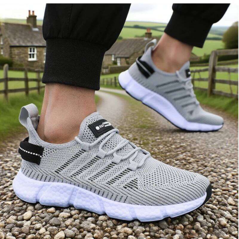 Men's Mesh Unique Innovative Trend Design Lightweight Sneakers Comfortable Outdoor Running Jogging Tennis Men Shoes