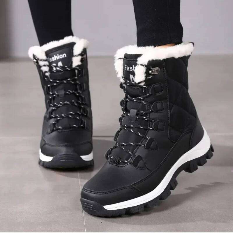 Snow for Comfortable Keep Warm Boots Waterproof Platform Casual Plush Flat Shoes Fashion Winter Women Sneakers