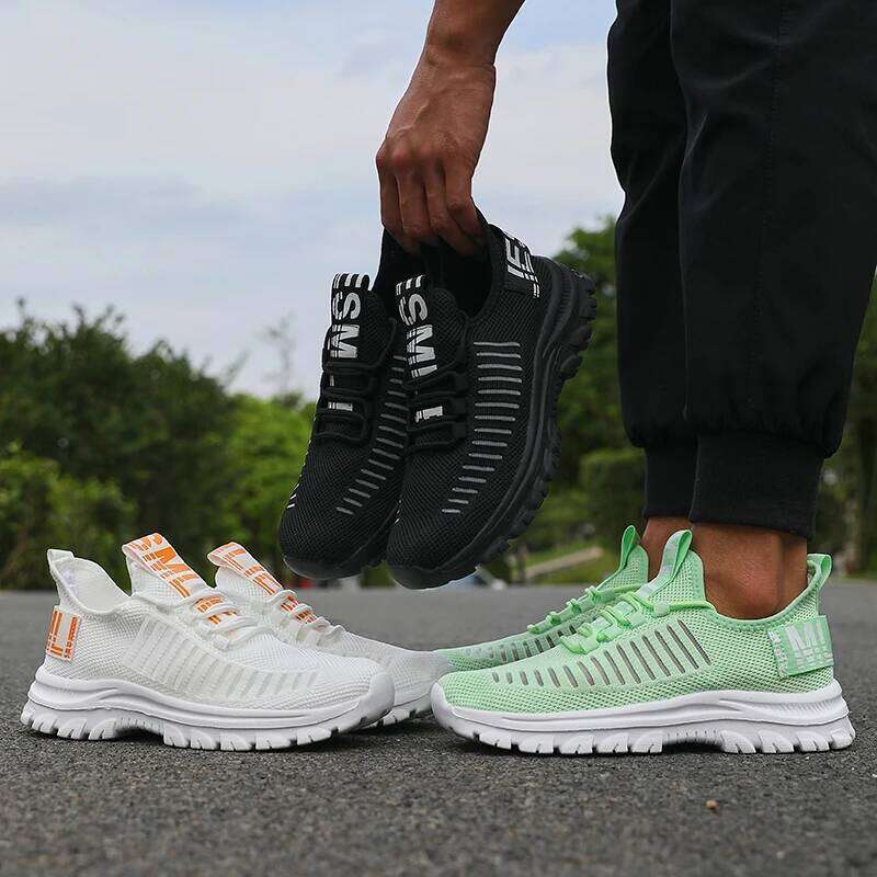 Men's Casual Outdoor Breathable Mesh Anti Slip Running Shoes Fashionable Neutral Versatile Tennis Sneakers Tenis Masculino