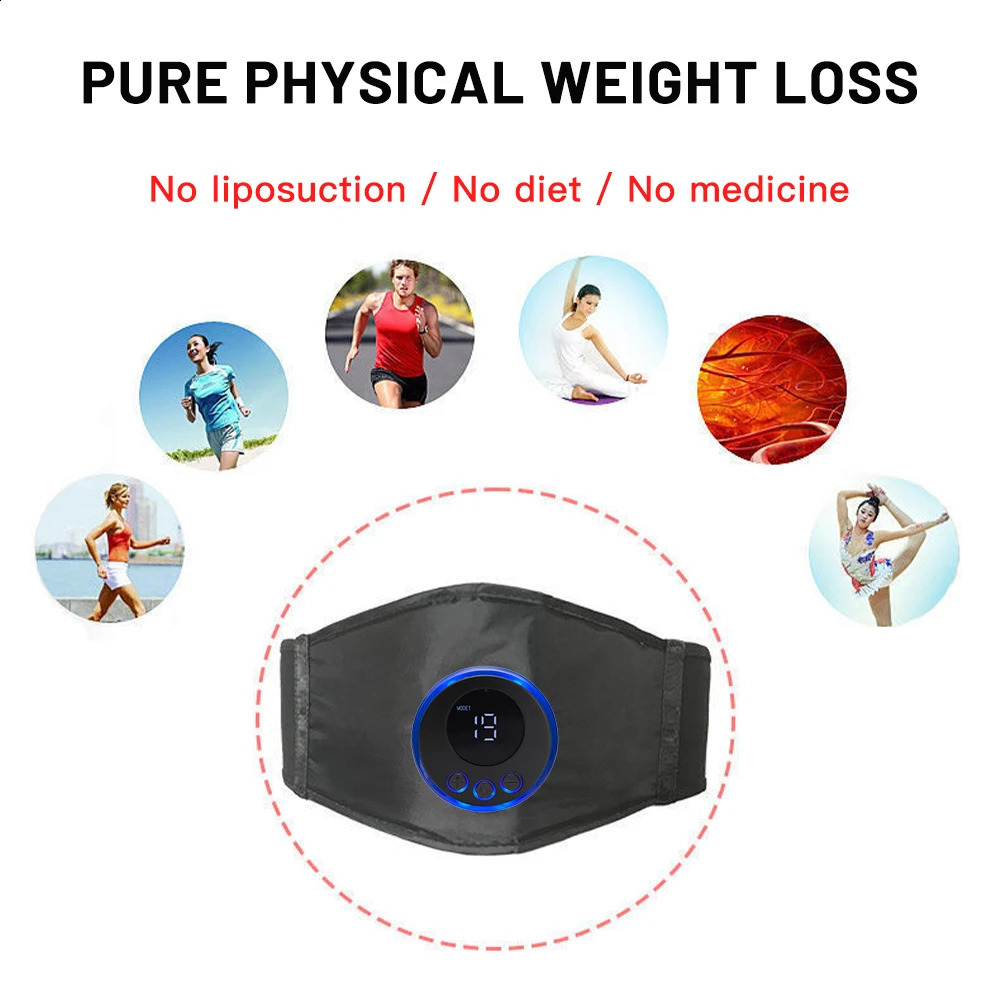 Abs Trainer Belt EMS Abdominal Muscle Stimulator Cellulite Remover Abdomen Slimming Belt Weight Loss body sculpting Massager 260126