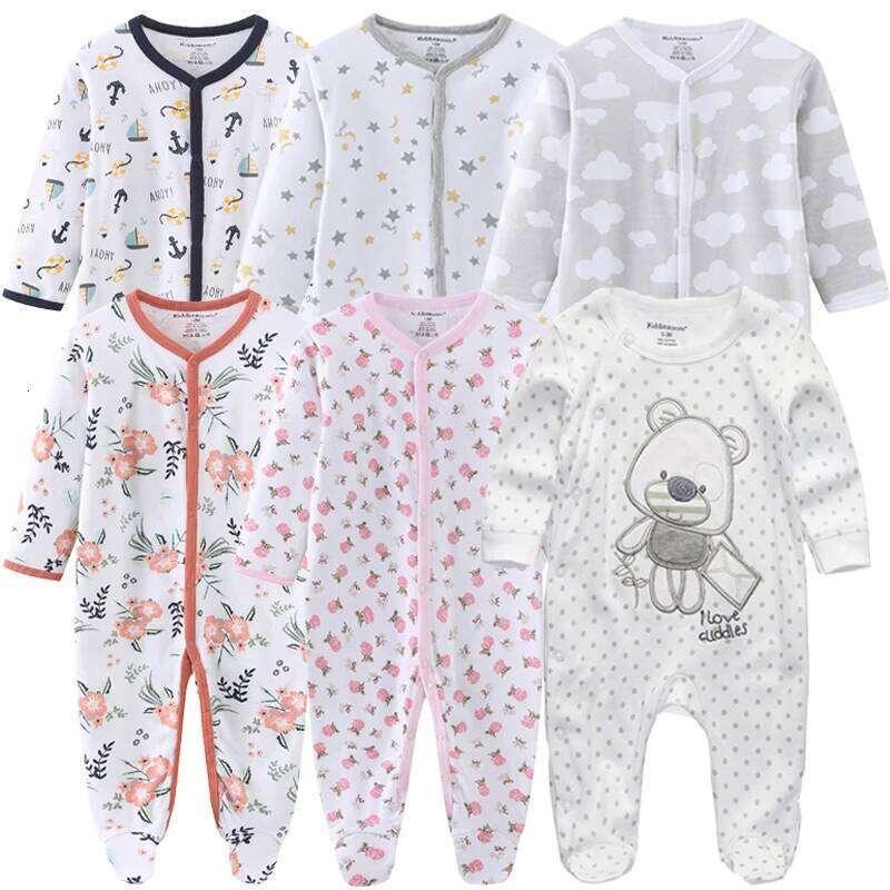 0-12Months Baby Rompers Newborn Girls&Boys 100%Cotton Clothes of Long Sheeve 1/2/3Piece Infant Clothing Pajamas Overalls Cheap 26Y0224