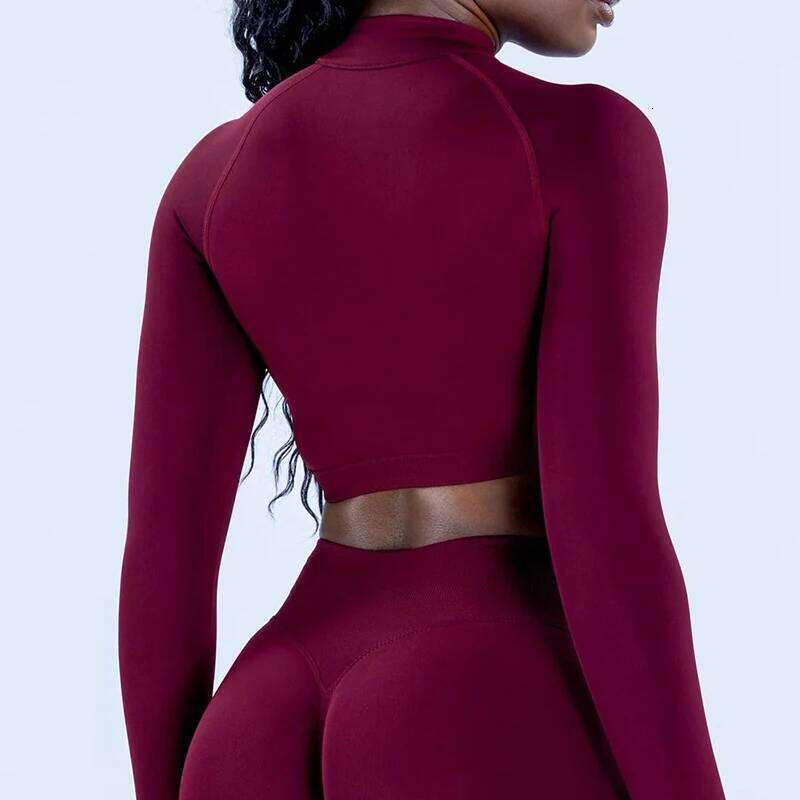 Zippy Fitness Women Long Sleeve Sports Crop Top Seamless Running Gym Shirts Workout Quick Dry Pilates Yoga Shirt 26Y0224