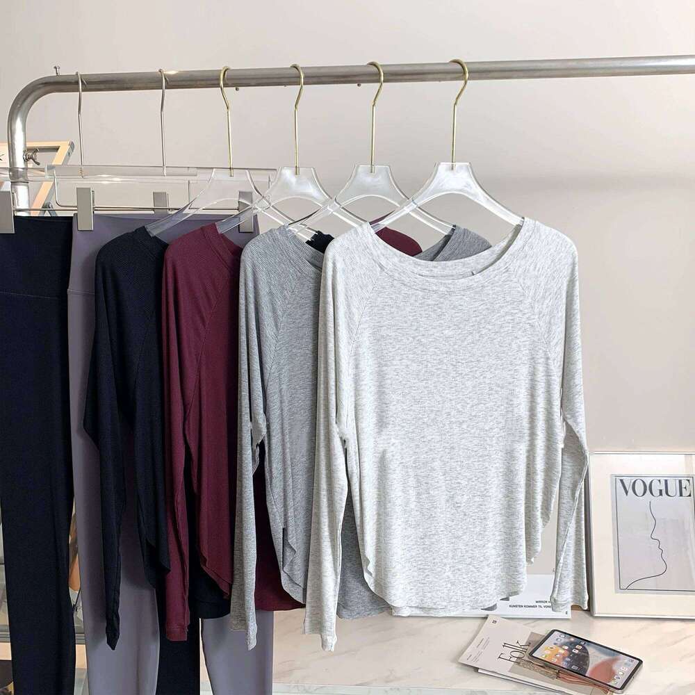 Autumn Bare-feel Off-shoulder Yoga Long-sleeve Loose Women's Outdoor Sports T-shirt Blouse Pilates Fitness Top 26Y0224