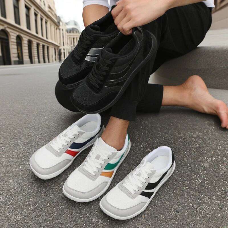 New Men's Wide Toe Comfortable Breathable Non Slip Sneakers Summer Fashionable Minimalist Trendy Mesh Casual Running Shoes