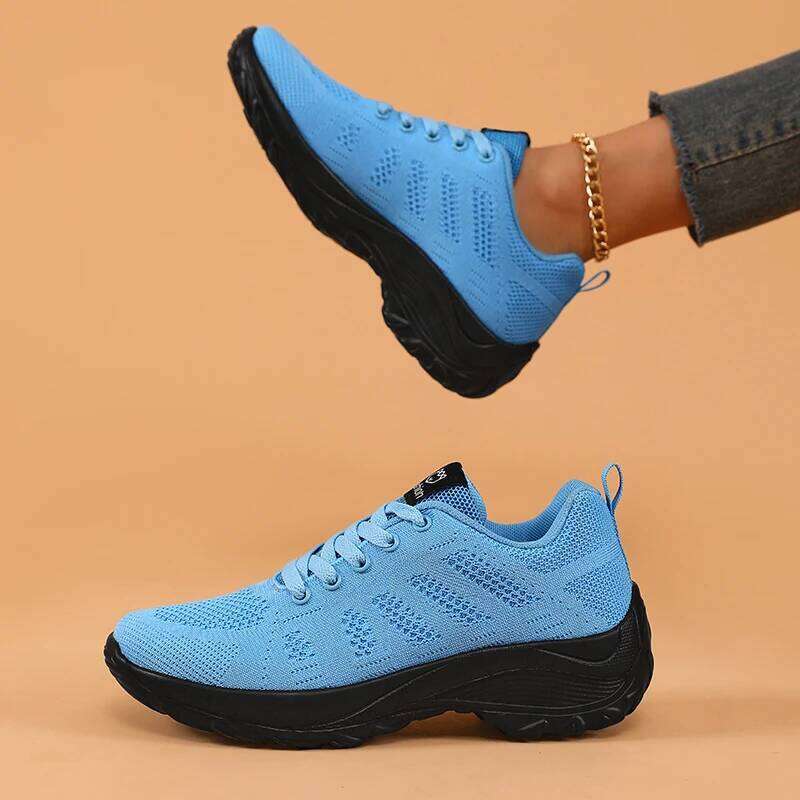 2025 Women's Walking Running Lightweight Breathable Fashionable Knitted Tennis Shoes Comfortable Activity Sneakers Women