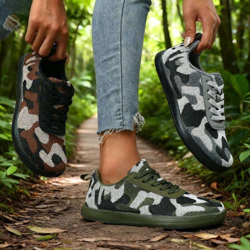 New Women's Fashion Camouflage Mesh Sneakers Lightweight Platform Casual Breathable Non-slip Walking Footwear Women Shoes