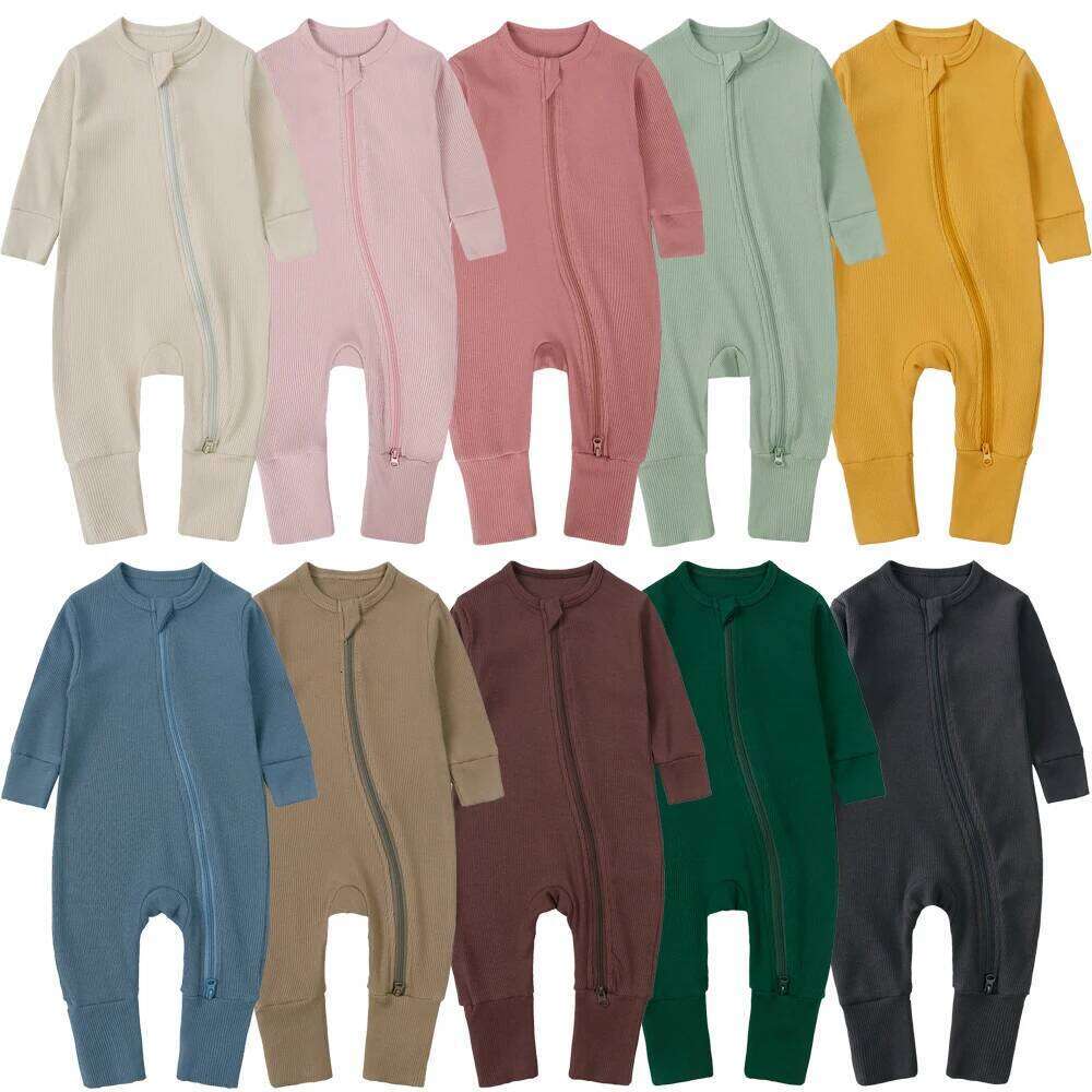 2026 Spring Baby Romper Thicken Bamboo Pajamas Ribbed Long-sleeved Clothes Infant Boy Jumpsuit Newborn Girl Bodysuit Sleeper 26Y0224