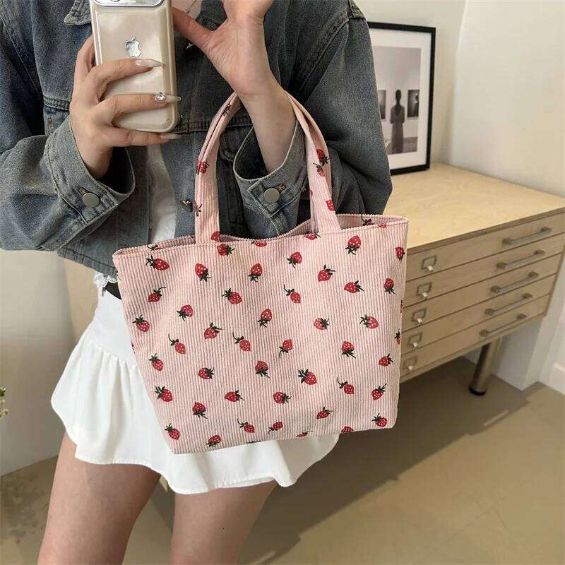 Artistic Cute Underarm berry-print Shoulder Bag with Large Capacity Suitable Work School Commuting Various Occasions. Z260224
