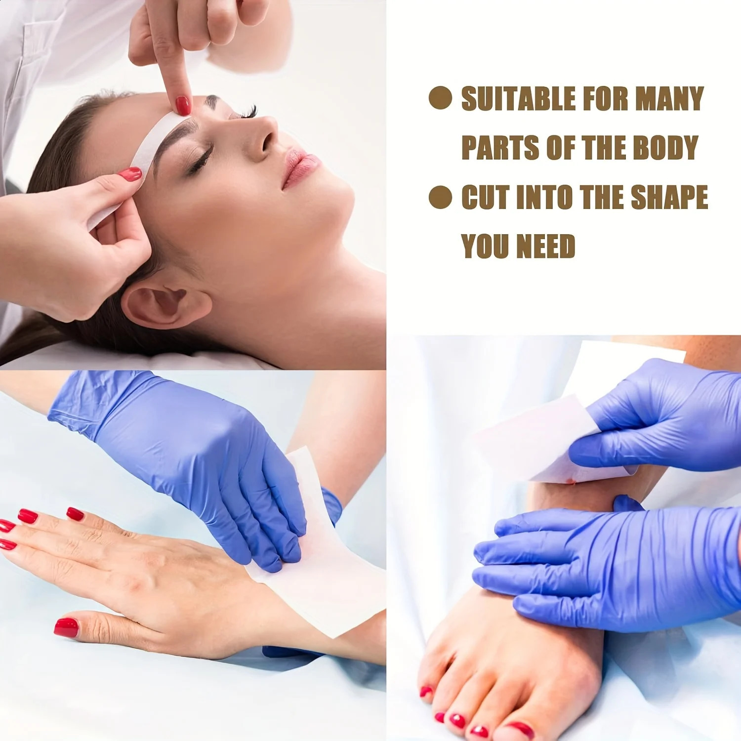 Hypoallergenic Non-Woven Waxing Strips - Gentle Eyebrow Face Leg Body and Bikini Hair r Sheets 260126