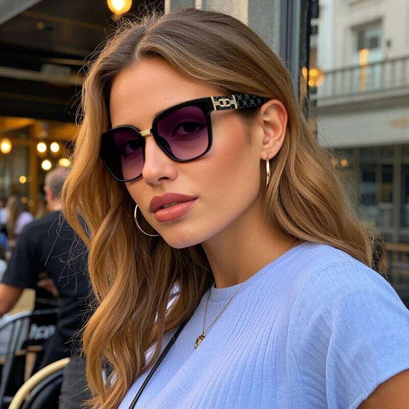 JUNCTURE Cat Eye Vintage Fashion Sun Glasses Big Frame Gradient Lady Party Holiday Gifts Sunglasses for Women 26W0224