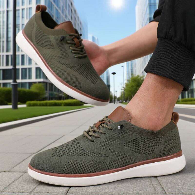 Men's Sneakers Knitted Mesh Fashionable Flat Trendy Breathable Multifunctional Street Casual Versatile Shoes