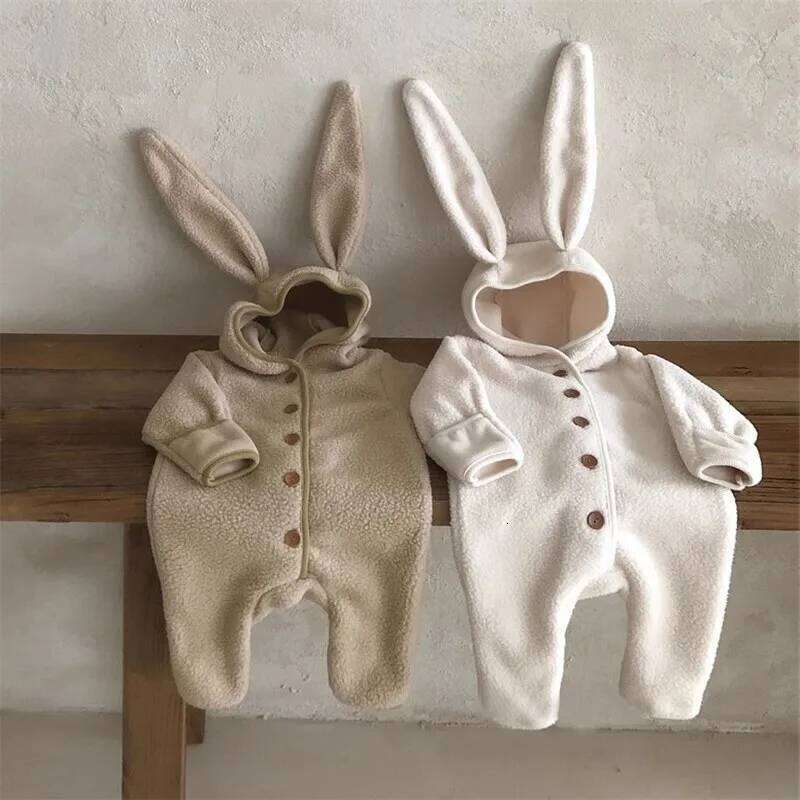 Winter Rompers Girl Baby Cute RabbitLamb Fur Fleece Warm Infant Toddler Boys Playsuit Kid Casual Jumpsuit 26H0224